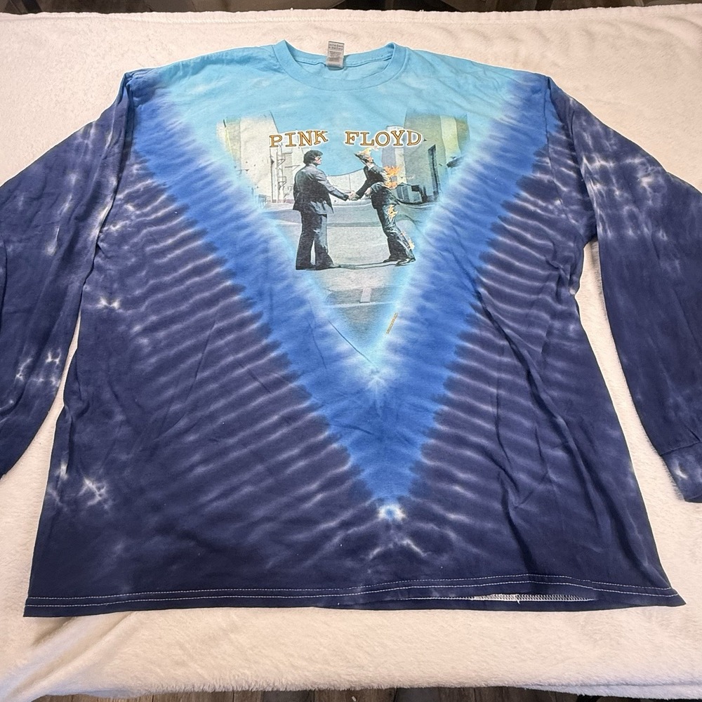 Pink Floyd Wish You Were Here Shirt Mens 2XL Tie Dye Long Sleeve Double Sided